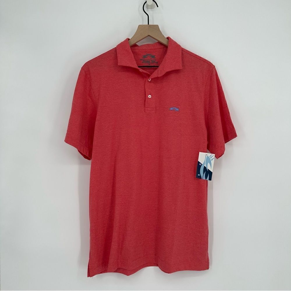 Rising Tide Performance Polycotton Polo Shirt in Nantucket Red Men's Medium NEW